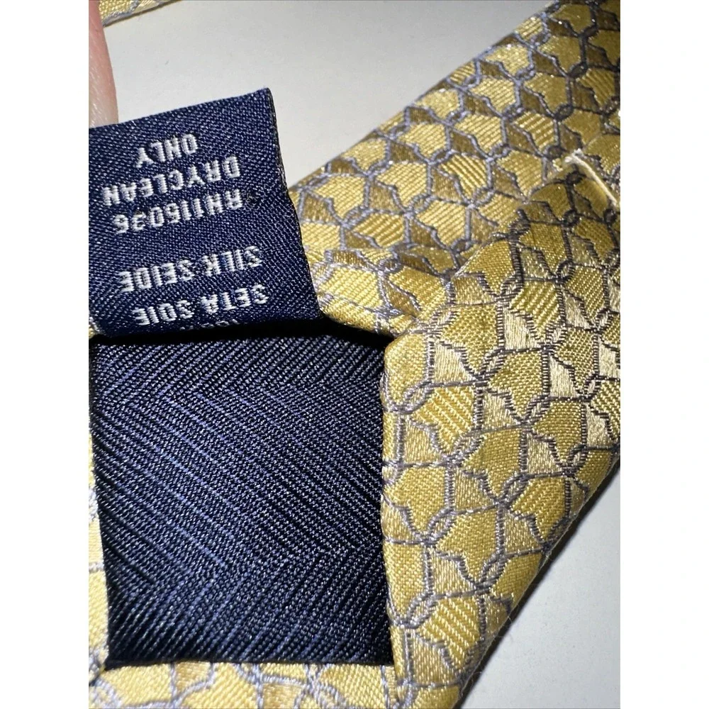 MENS CHARLES TYRWHITT TIE‎ 100% SILK GOLD BLUE HEART SHAPES-Read